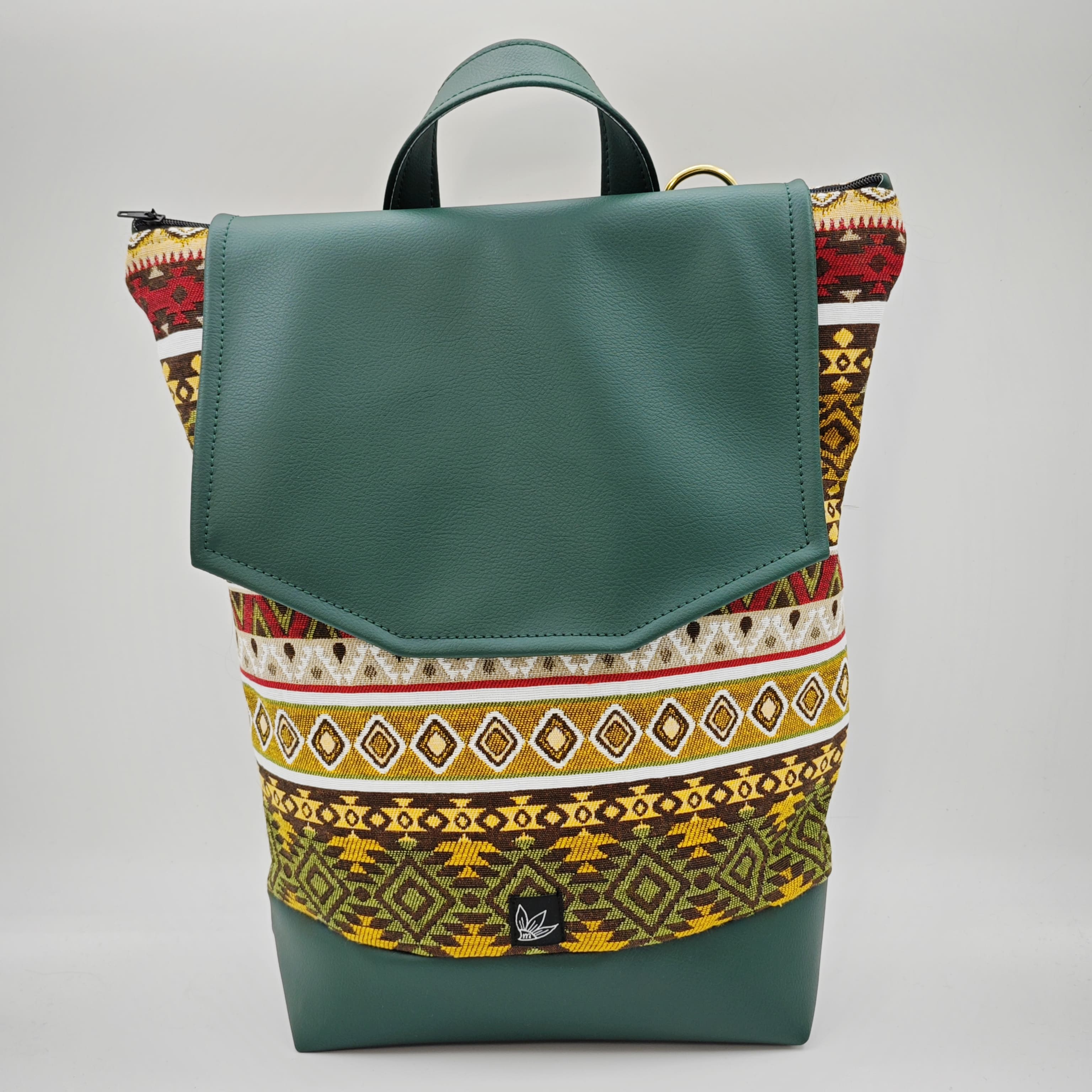 Zaino Righe geometriche grecia verde