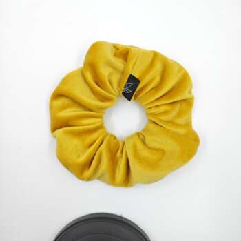 Elastico in velluto giallo senape