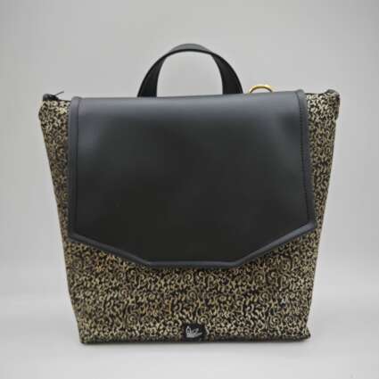 Tony Borsa a Tracolla grande tessuto sardo damascato Dorato