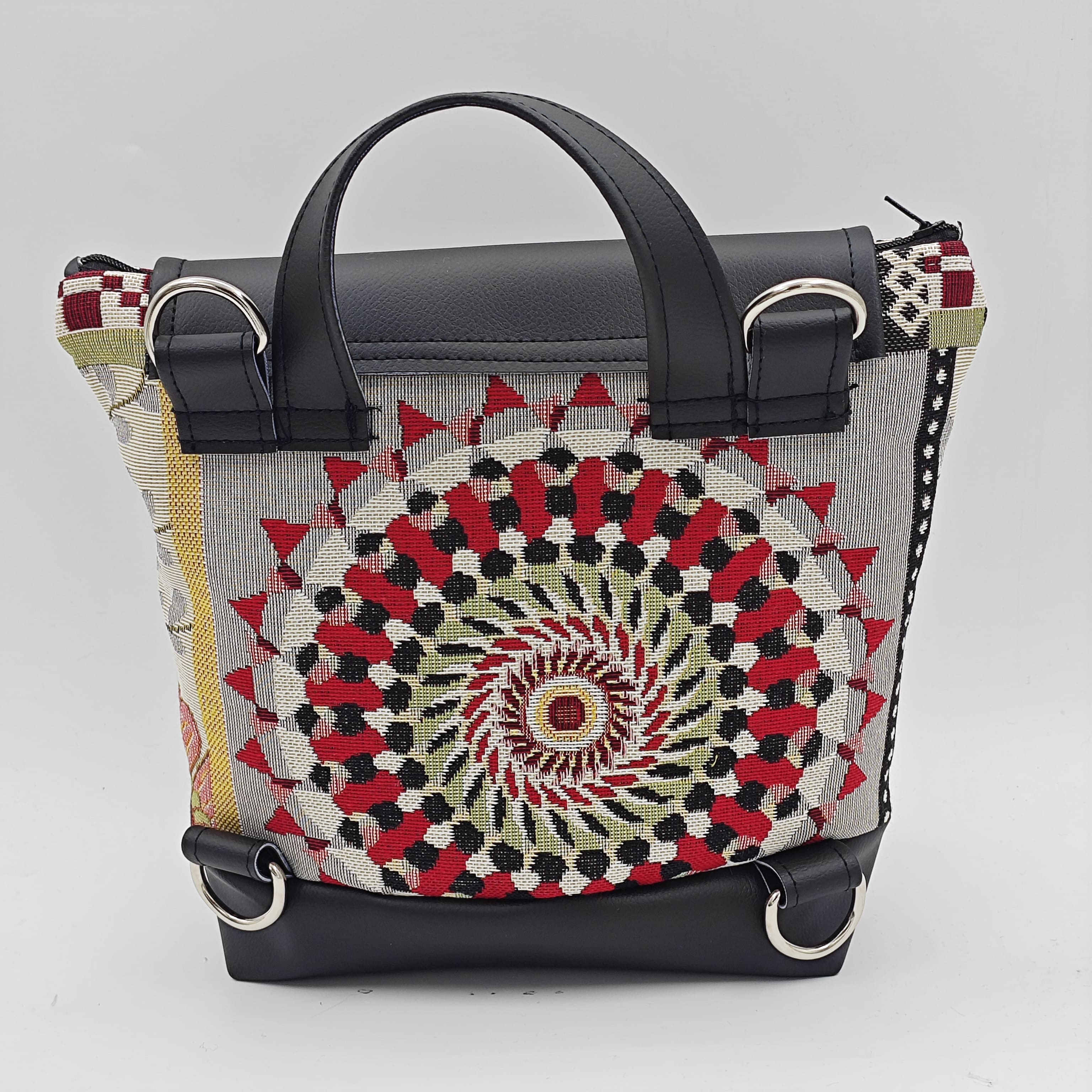 Zaino piccolo 3 usi - Astratto Fiori/Mandala - immagine 2