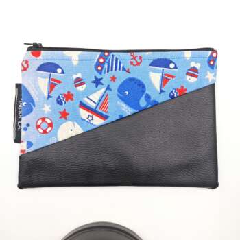 Pochette ecopelle barchette e balene
