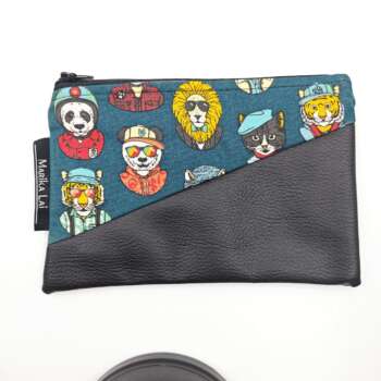 Pochette ecopelle cani e gatti fighi ottanio