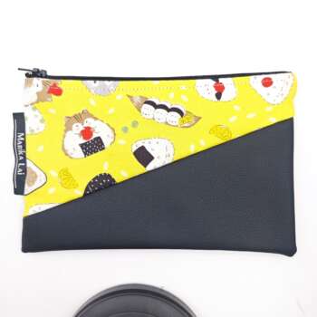 Pochette ecopelle criceti sushi giappo gialla