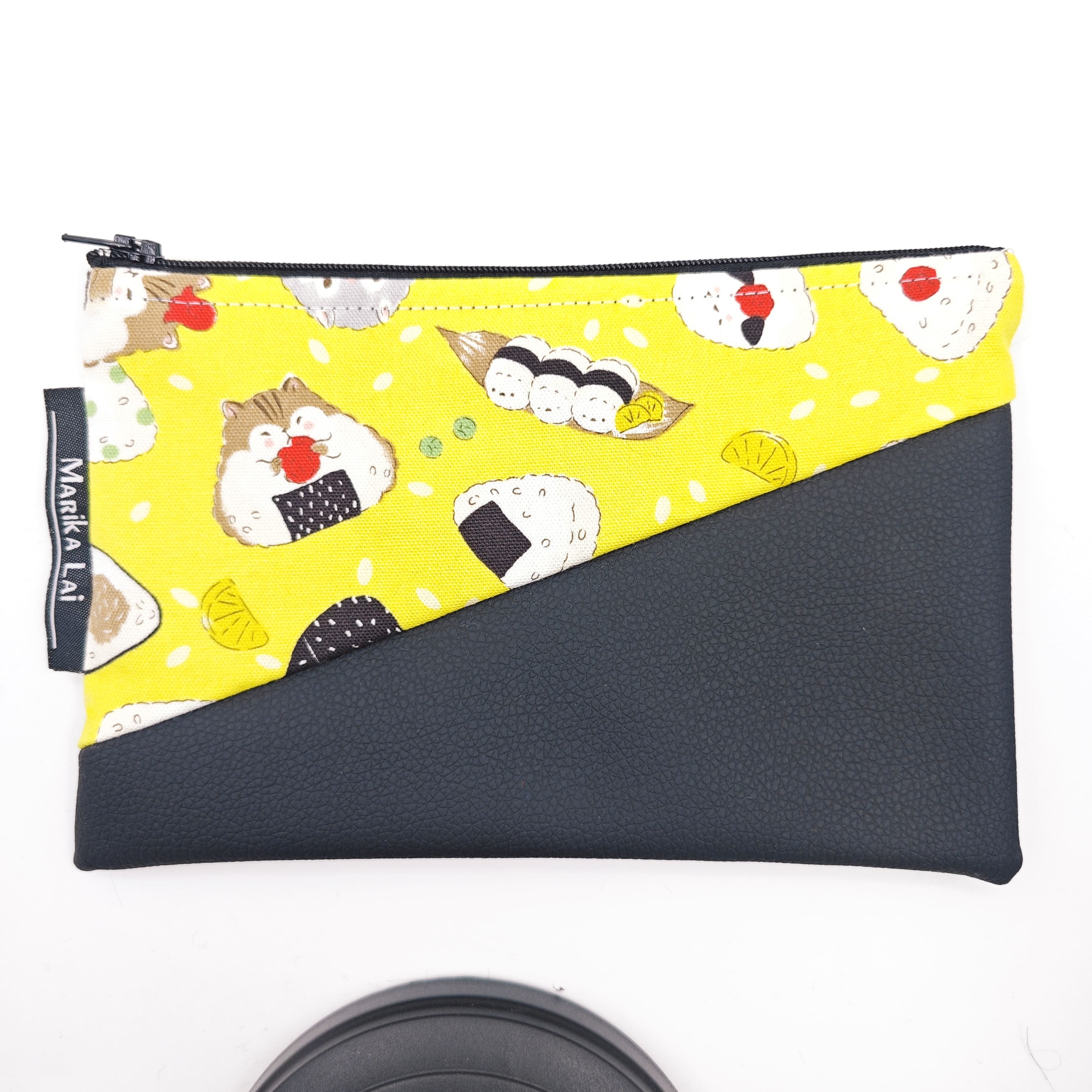 Pochette ecopelle criceti sushi giappo gialla