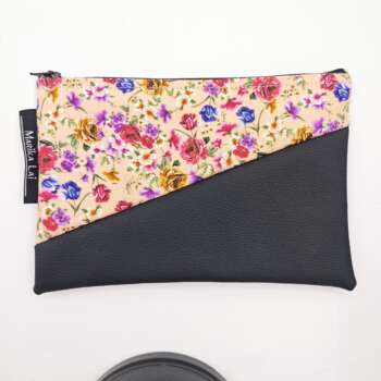 Pochette ecopelle Fiori rosa
