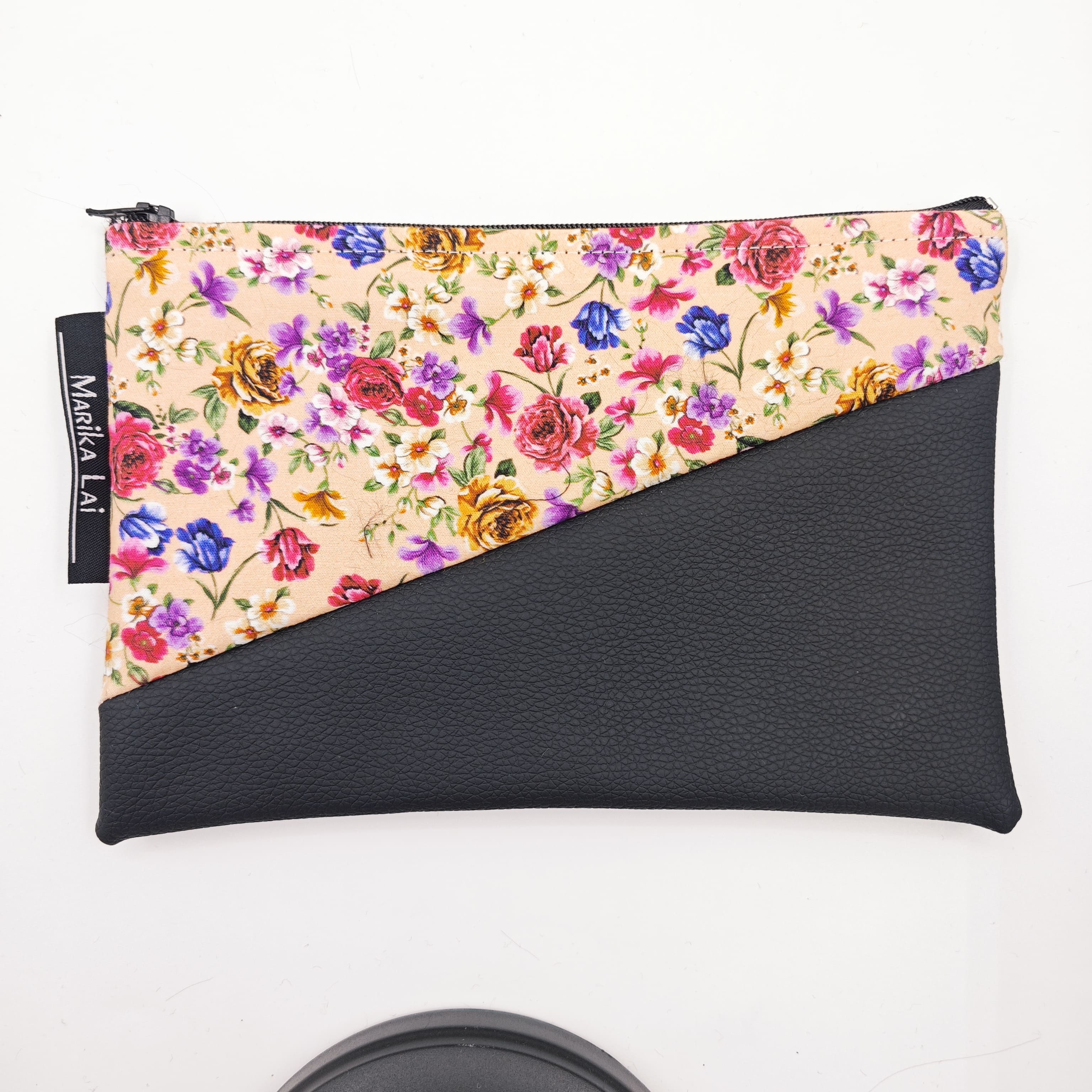Pochette ecopelle Fiori rosa