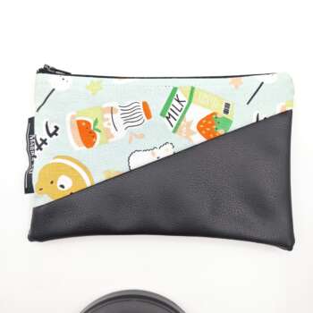 Pochette ecopelle Giappone turchese