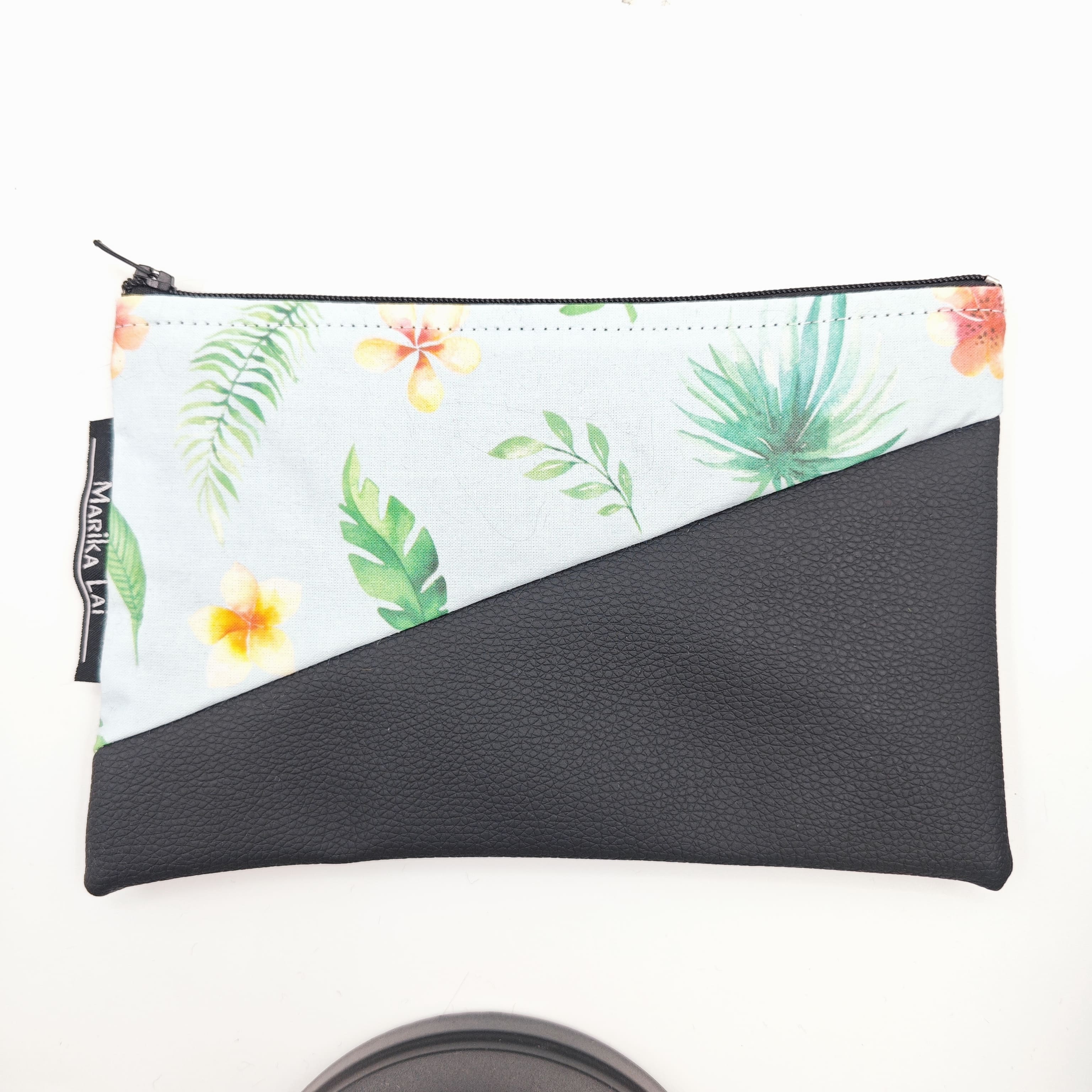 Pochette ecopelle Fiori tropicali
