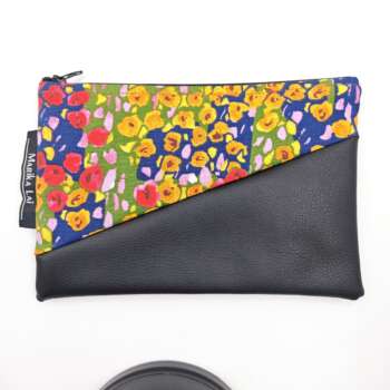 Pochette ecopelle quadro fiori
