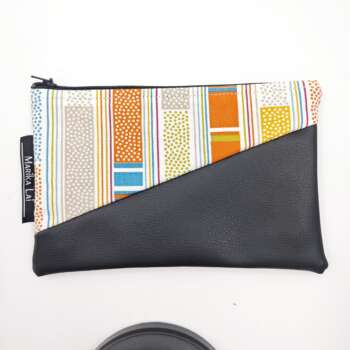 Pochette ecopelle Pois e righe