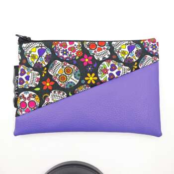 Pochette ecopelle Teschi messicani viola