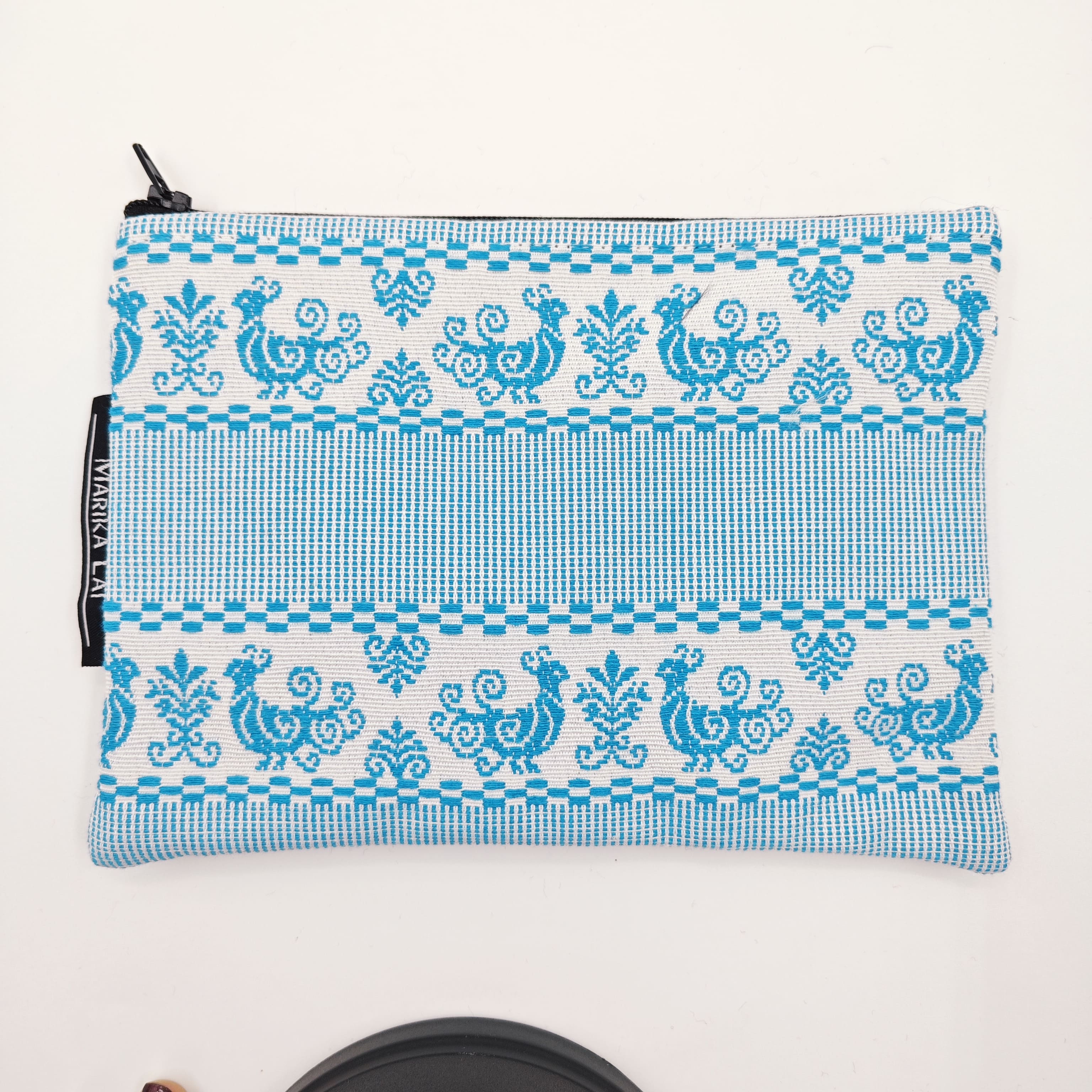 Pochette Tessuto sardo Pavoncelle celesti piccole