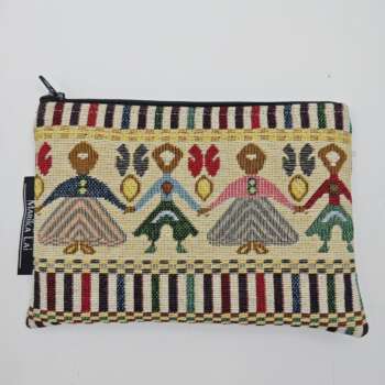 Pochette Tessuto sardo "Ballu Tundu" toni marroni