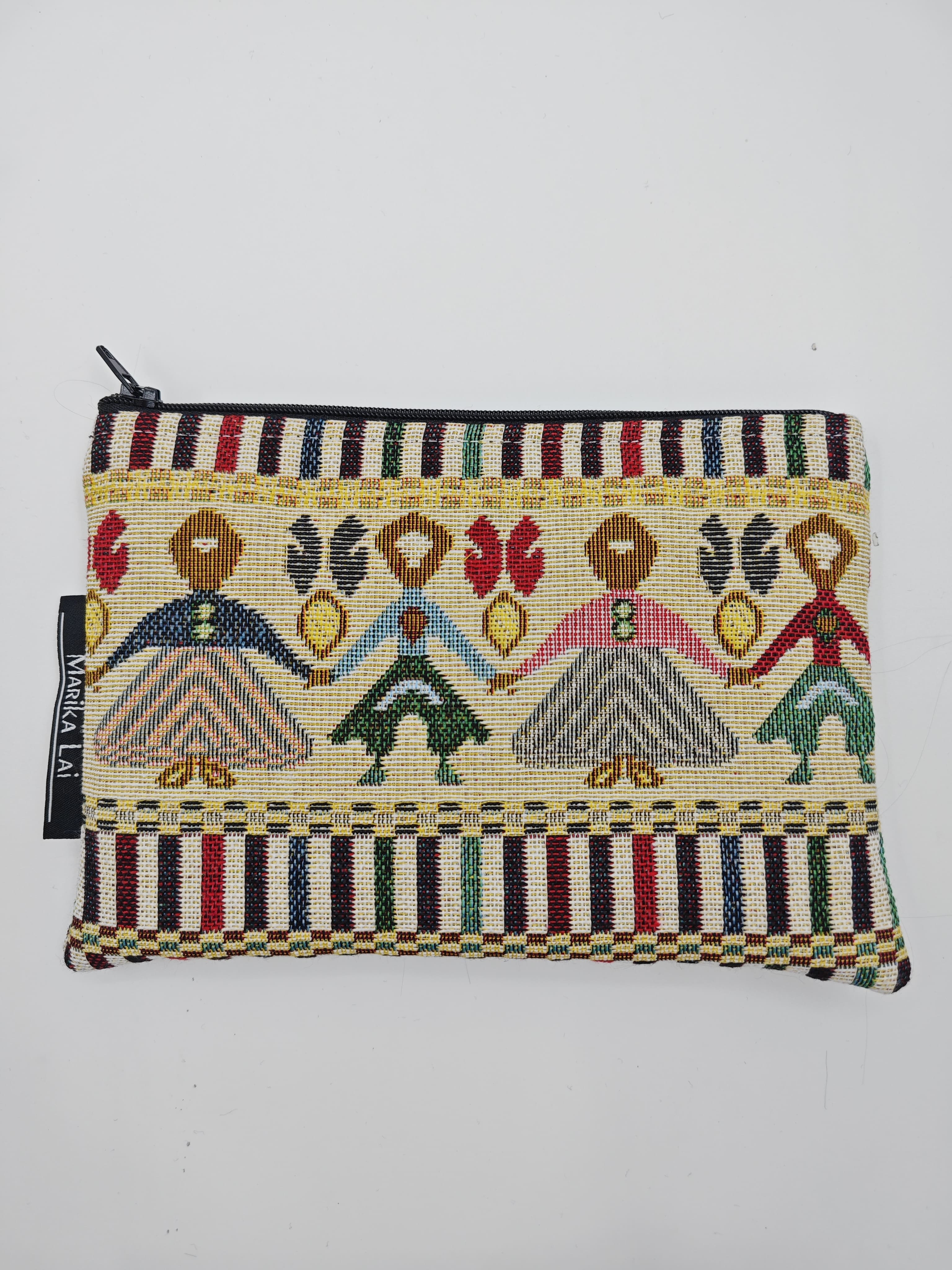 Pochette Tessuto sardo "Ballu Tundu" toni marroni