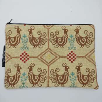 Pochettona tessuto sardo "Pavoncelle" beige