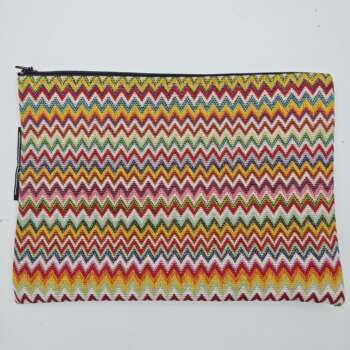 Pochettona in tessuto simil missoni multicolore