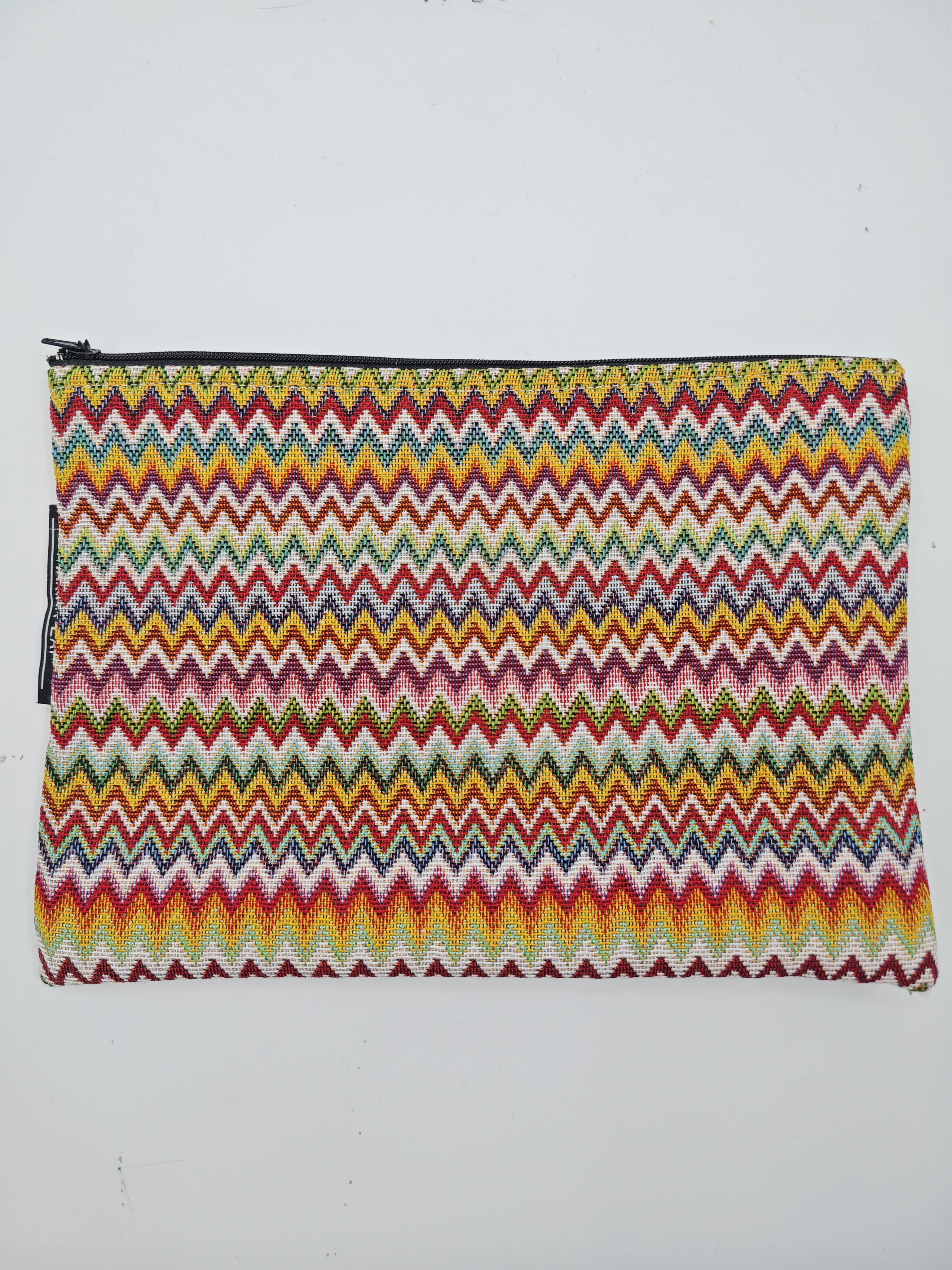 Pochettona in tessuto simil missoni multicolore