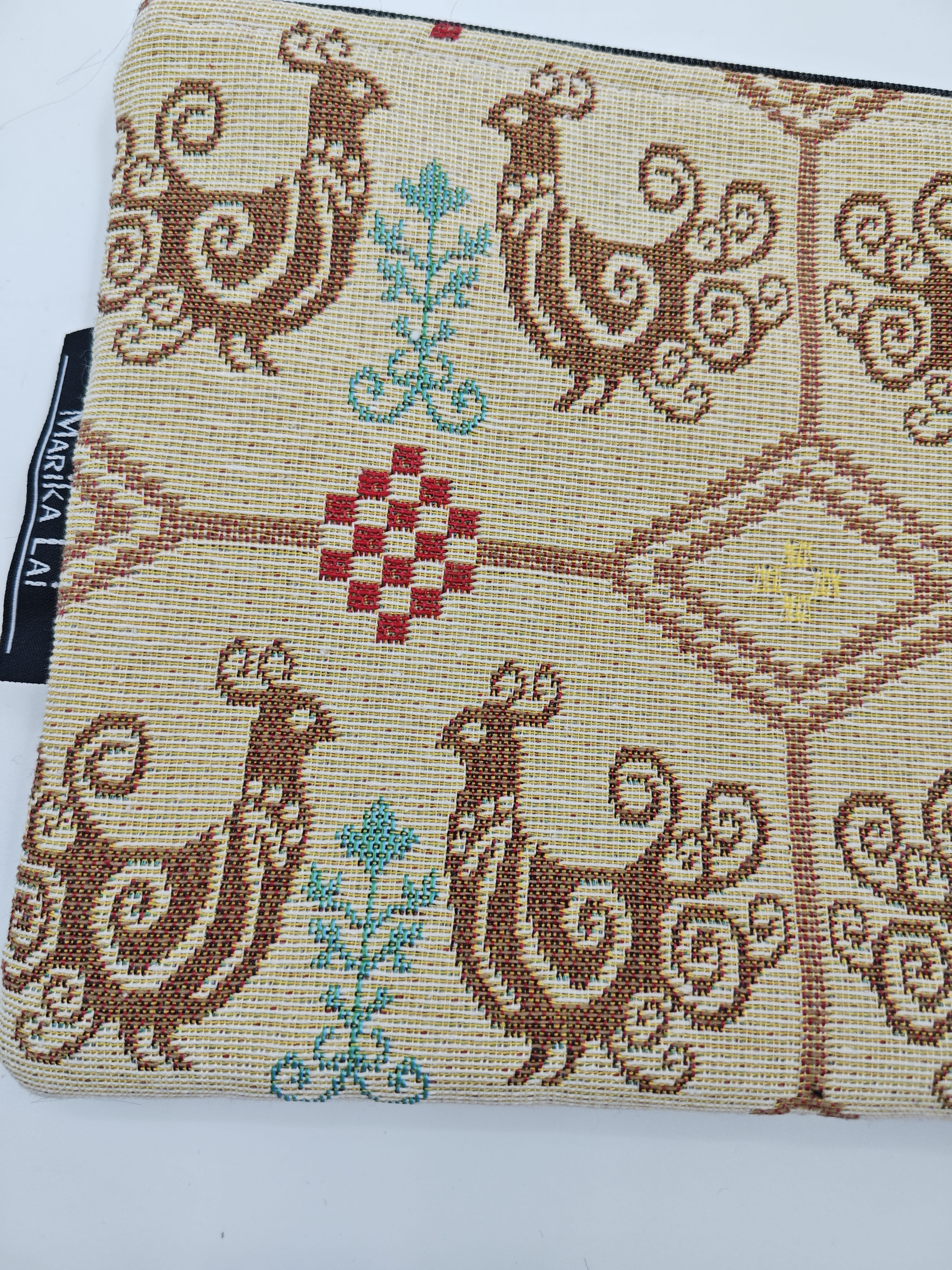 Pochettona tessuto sardo "Pavoncelle" beige - immagine 2
