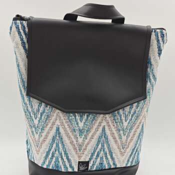 Zaino Chevron celeste e beige