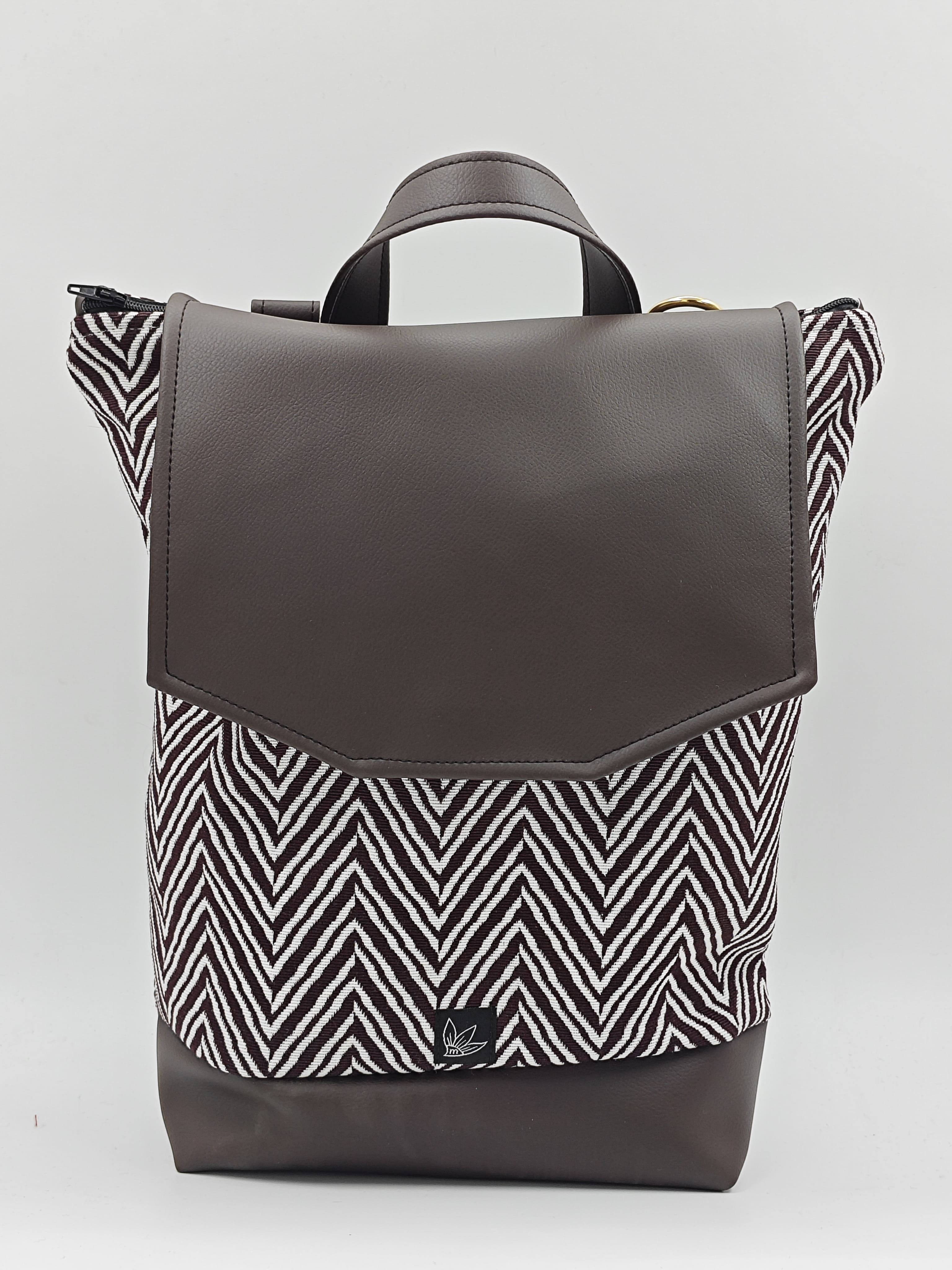 Zaino Chevron Marrone ecopelle marrone