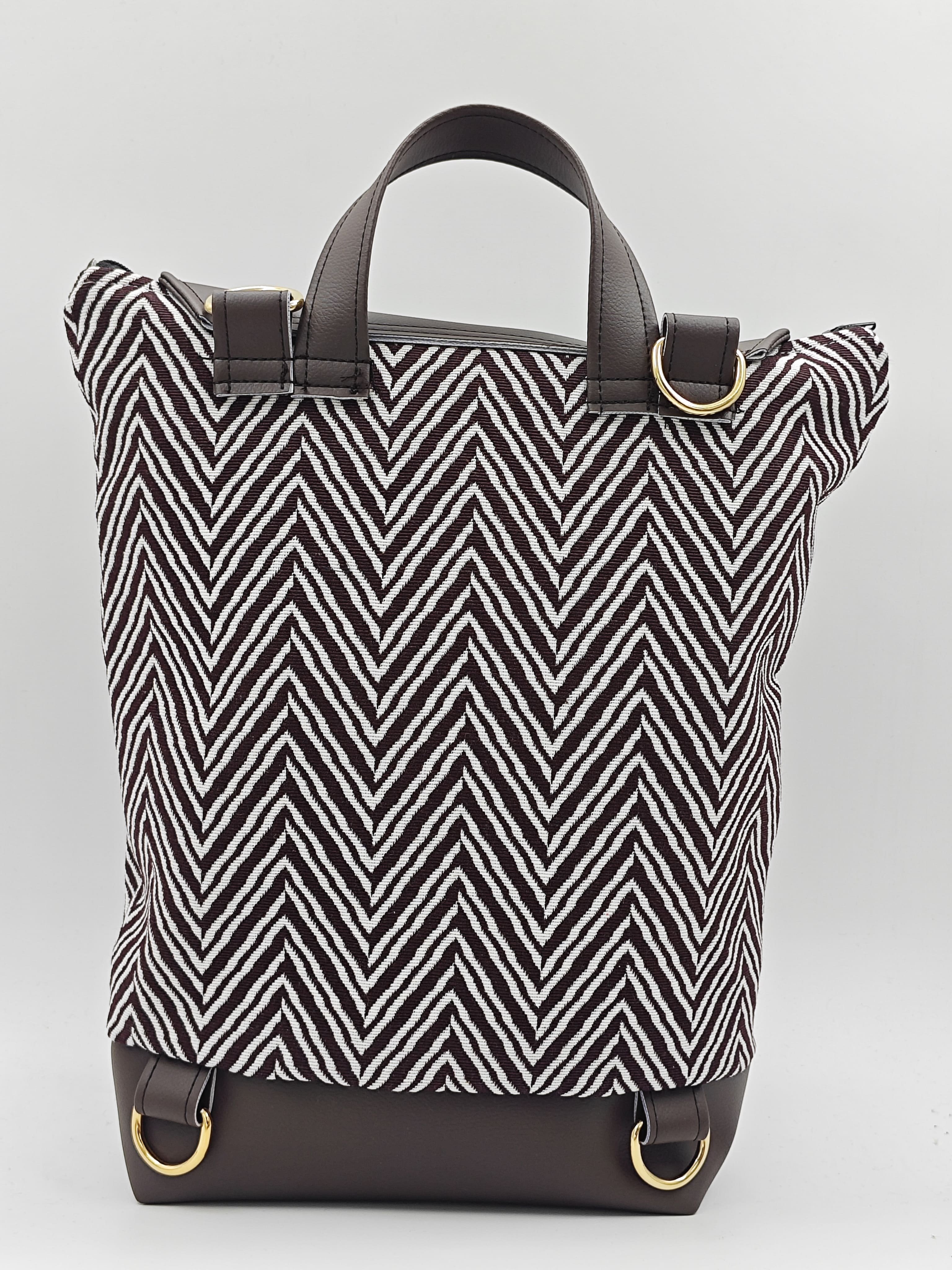 Zaino Chevron Marrone ecopelle marrone - immagine 2