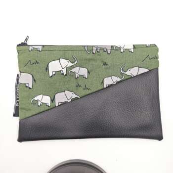 Pochette ecopelle Elefanti verde